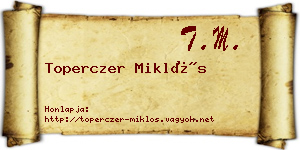 Toperczer Miklós névjegykártya